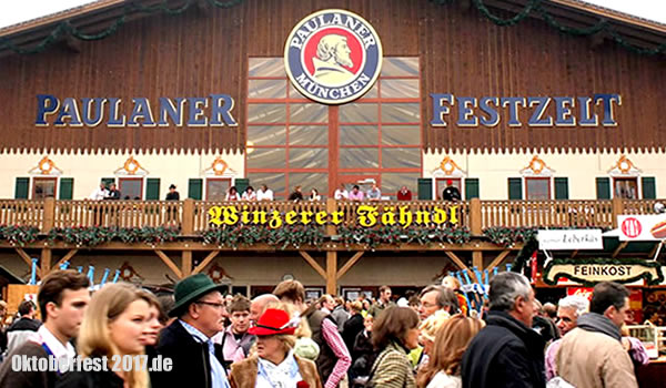 Winzerer Fähndl - Paulanerzelt auf dem Oktoberfest - Bierzelt der Paulaner Brauerei auf der Wiesn