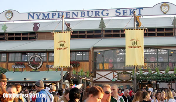Weinzelt auf dem Oktoberfest - Kufflers Wein und Sekt Festzelt auf der Wiesn