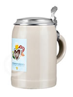 Oktoberfestkrug - 0,5 Liter Wiesnkrug mit Zinndeckel - Oktoberfest Sammlerkrug
