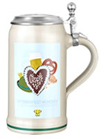 Oktoberfestkrug - 1,0 Liter Wiesnkrug mit Zinndeckel - Oktoberfest Sammlerkrug